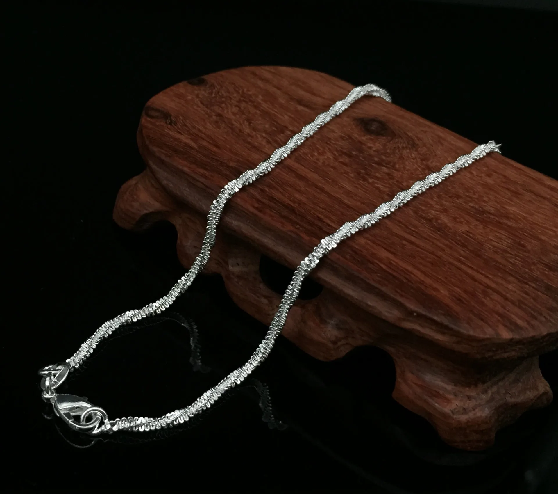 Small Hemp Rope Sterling Silver Anklet Bracelet