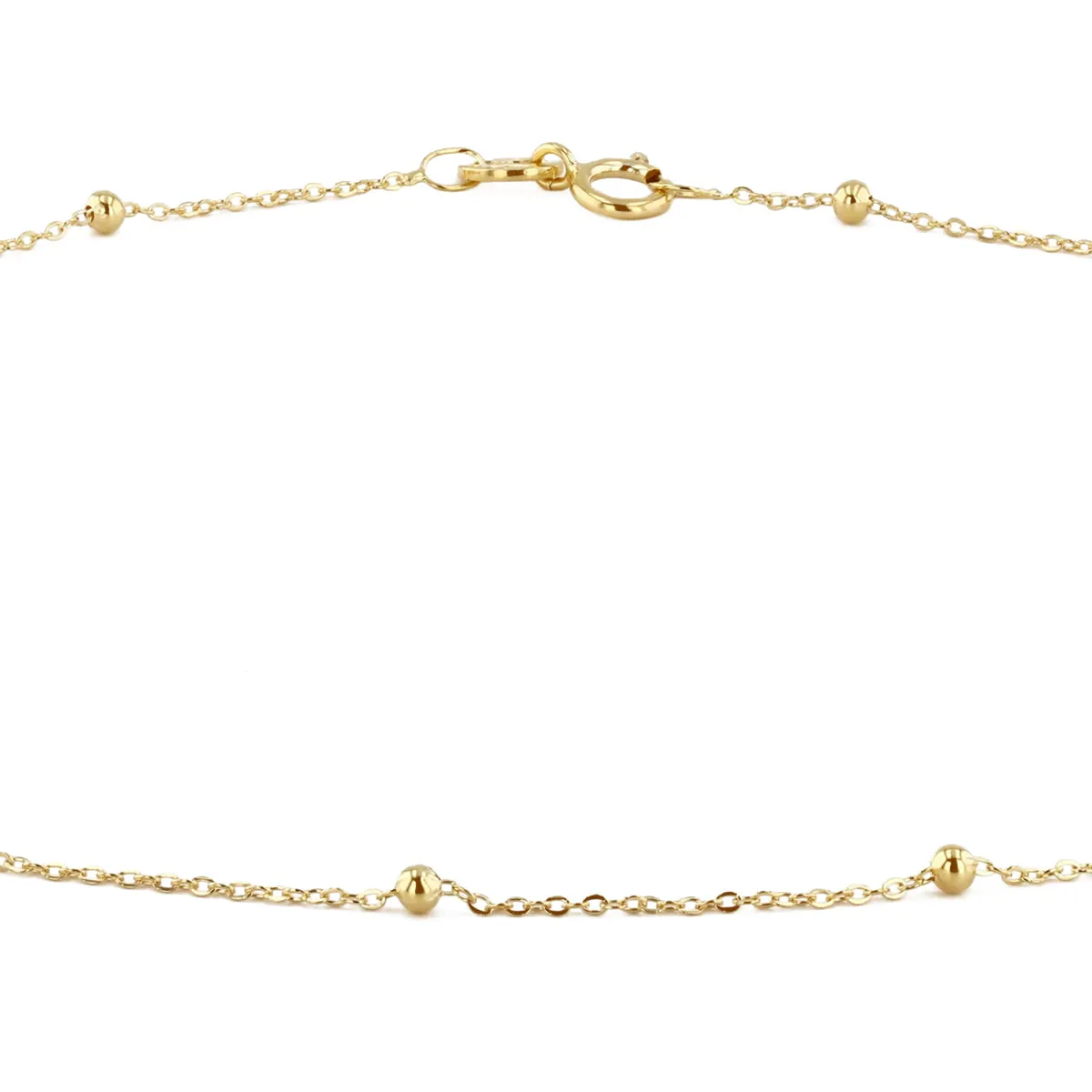 Soleil Collection Trace & Bead 10" Anklet | 9K Solid Yellow Gold