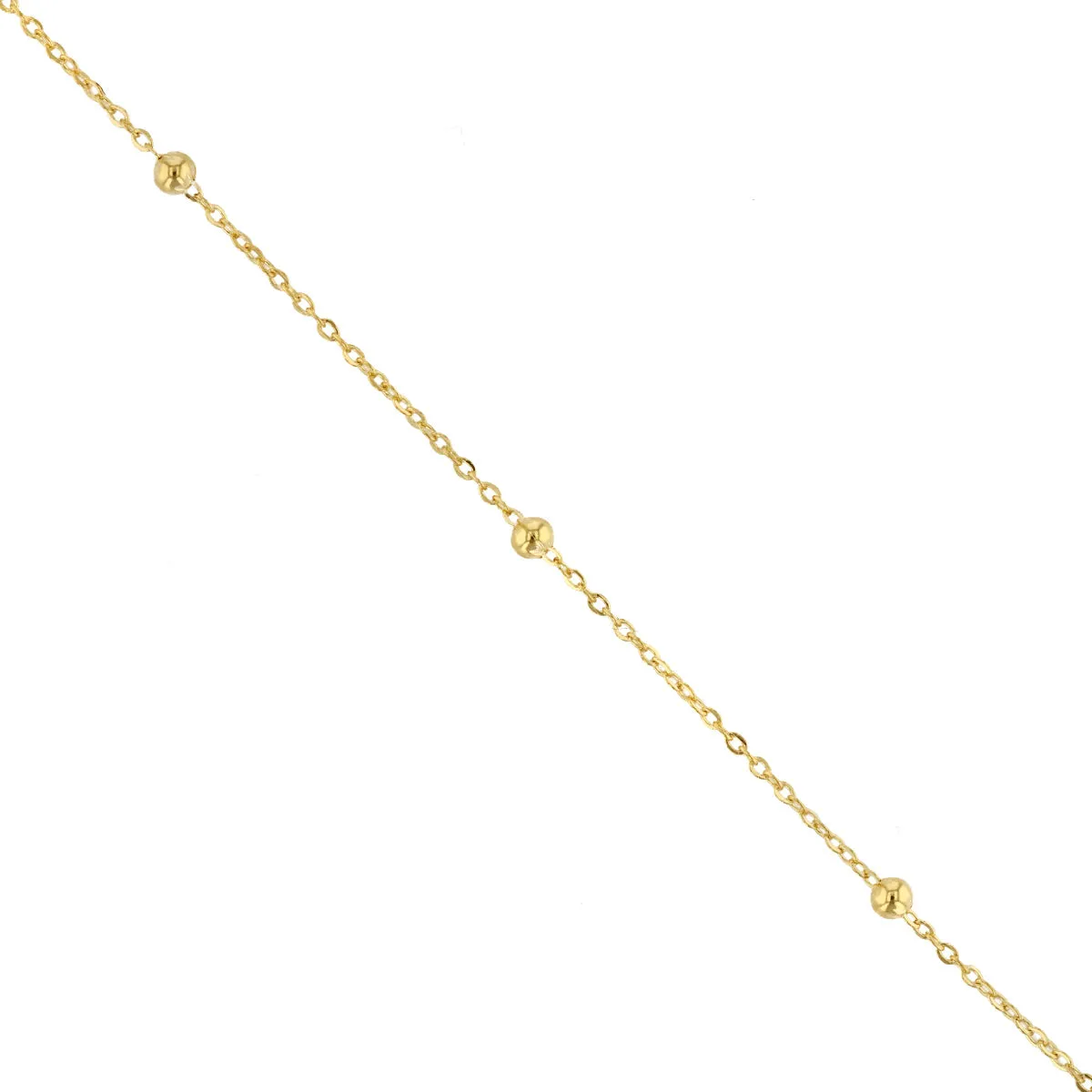 Soleil Collection Trace & Bead 10" Anklet | 9K Solid Yellow Gold