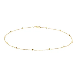 Soleil Collection Trace & Bead 10" Anklet | 9K Solid Yellow Gold