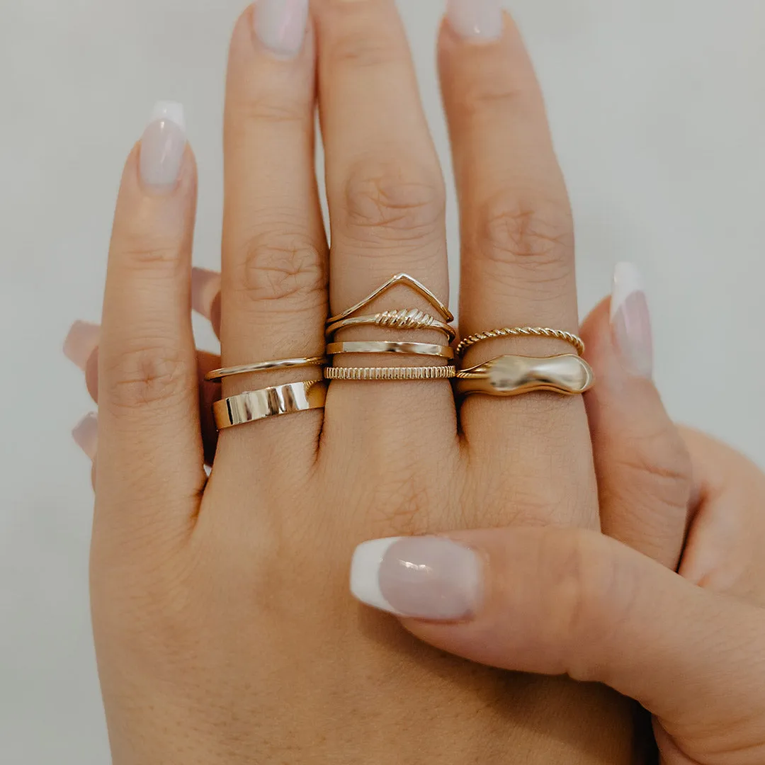 Solid Gold Mini Croissant Ring