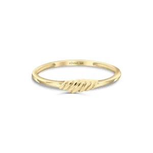 Solid Gold Mini Croissant Ring