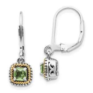 Sterling Silver Gold Peridot Earrings