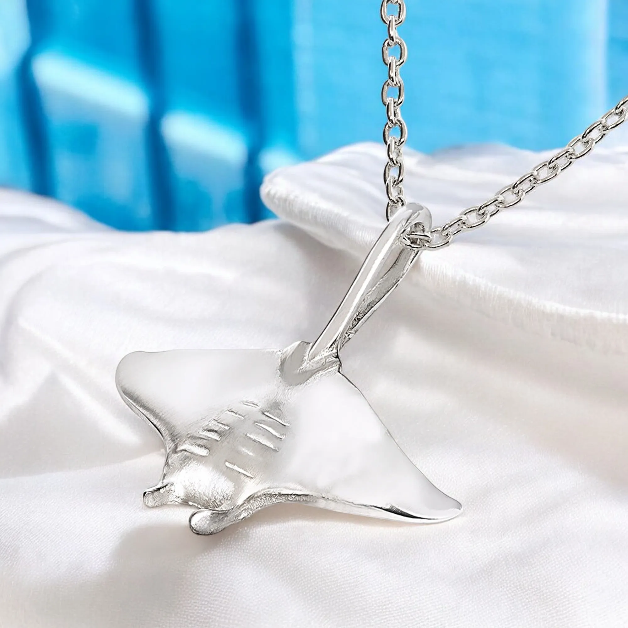 Stingray Necklaces for Women Sterling Silver- Manta Ray Necklace for Women, Stingray Charms, Small Manta Ray Necklaces