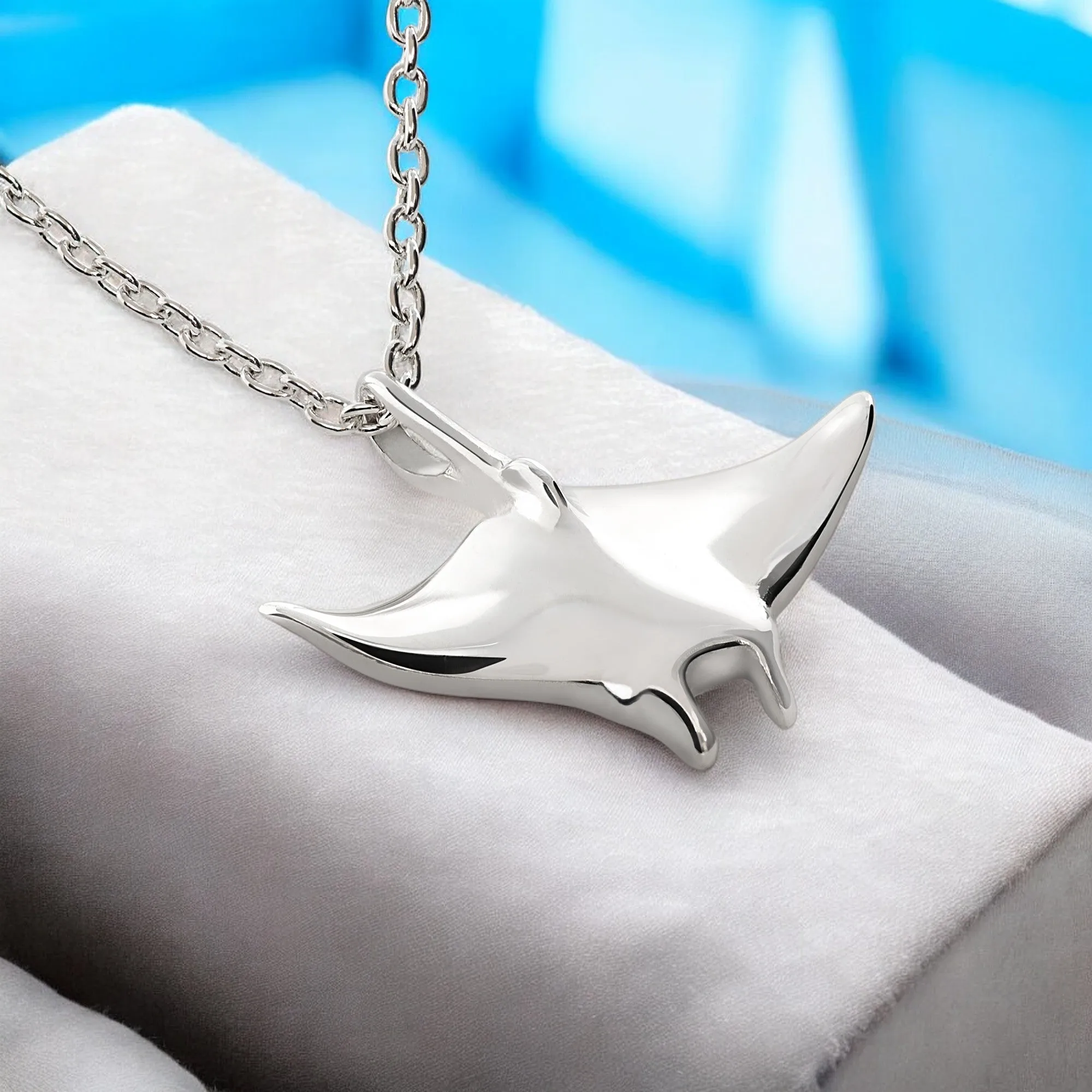 Stingray Necklaces for Women Sterling Silver- Manta Ray Necklace for Women, Stingray Charms, Small Manta Ray Necklaces