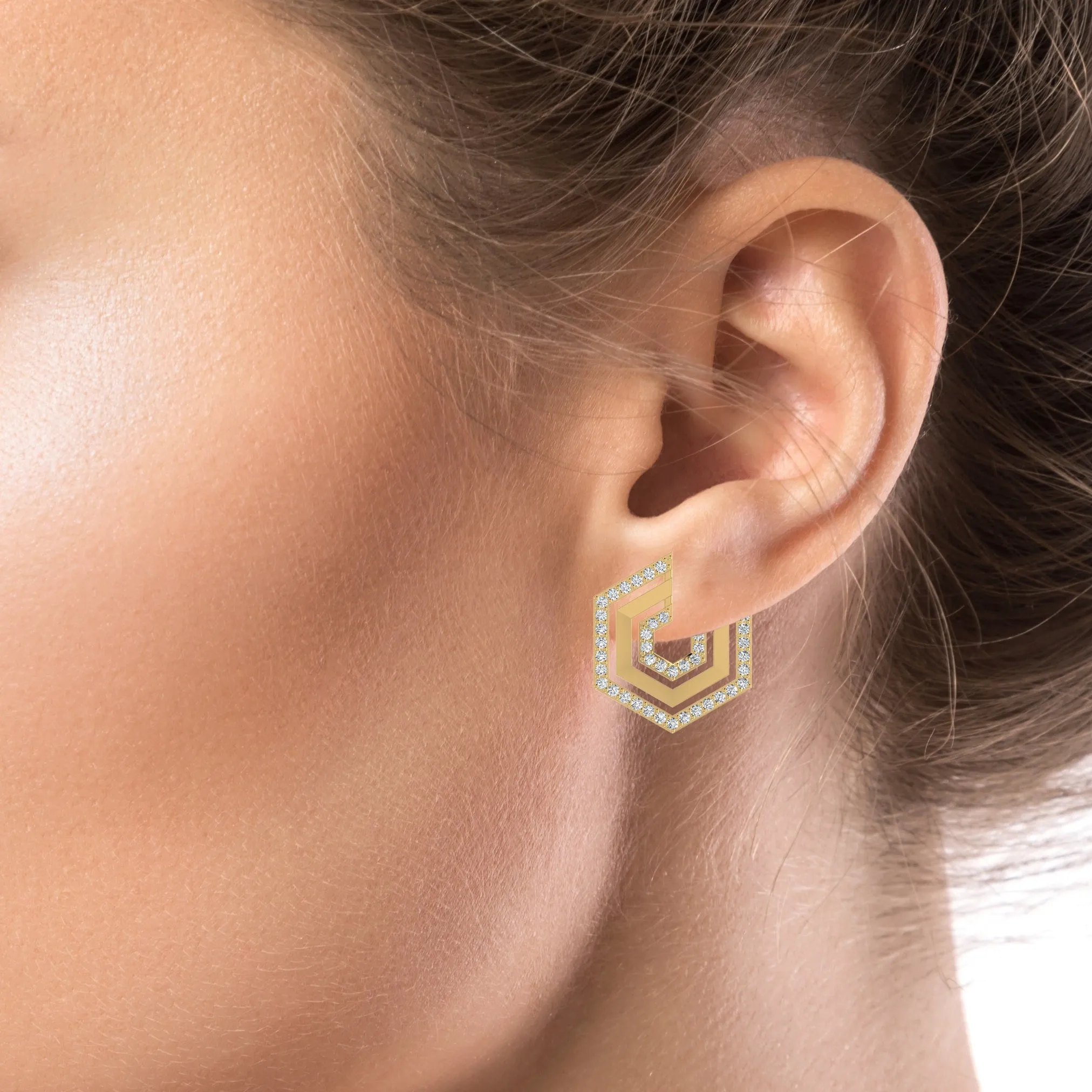 Stylish Lab Diamond Stud Earring