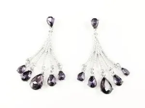 Stylish Purple Color Drop Design Earrings