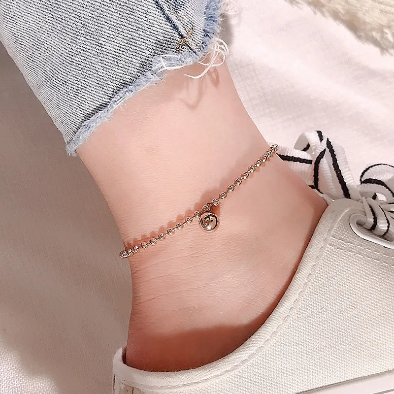 Titanium Steel Non-fading Net Red Anklet Female Simple Personality