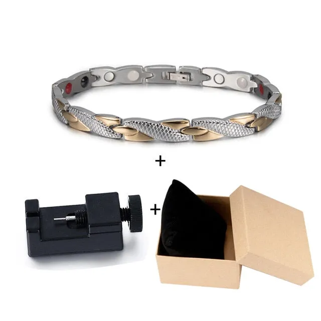 Vinterly Health Energy Bracelet Stainless Steel Magnetic Cross For Men