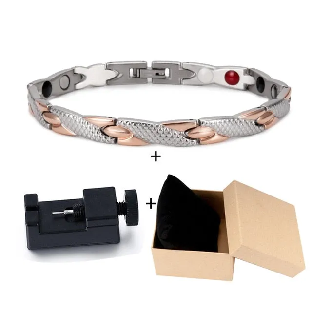 Vinterly Health Energy Bracelet Stainless Steel Magnetic Cross For Men