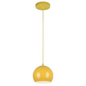 Westinghouse 6101900 1 Light Mini Pendant Yellow Finish with Metal Shade