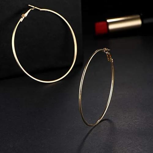 Yellow Chimes Combo Latest Collection Stylish Gold Plated Hoop Earrings Set for Women and Girls