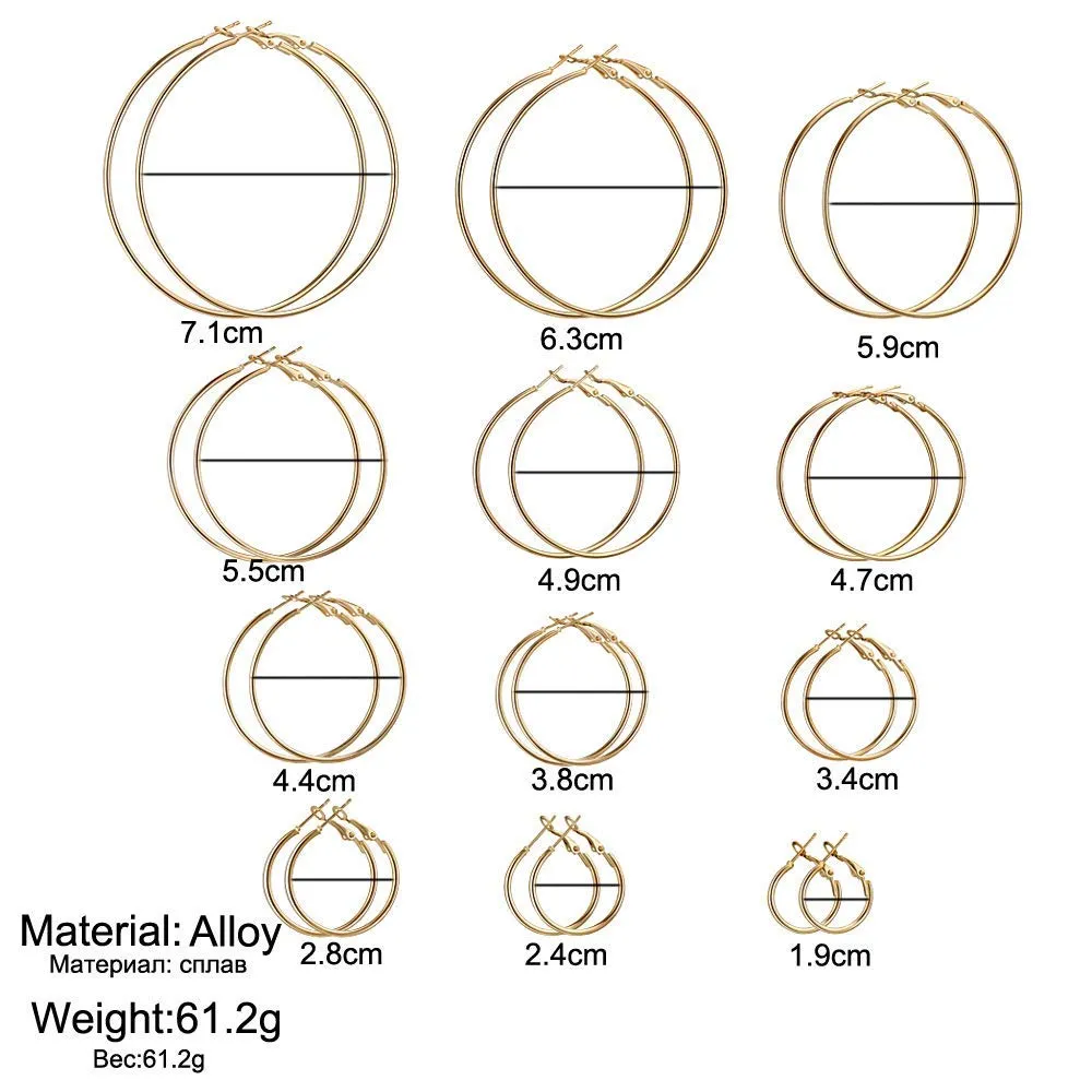 Yellow Chimes Combo Latest Collection Stylish Gold Plated Hoop Earrings Set for Women and Girls