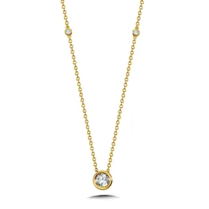 Yellow Gold Solitaire Diamond Pendants PDM010-Y